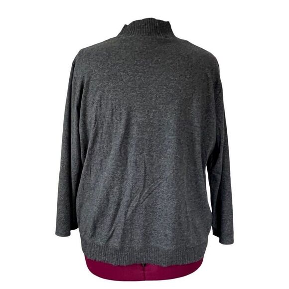 Rafaella Studded High Neck Asymmetrical Sweater Plus Size 3X Casual - Picture 3 of 11